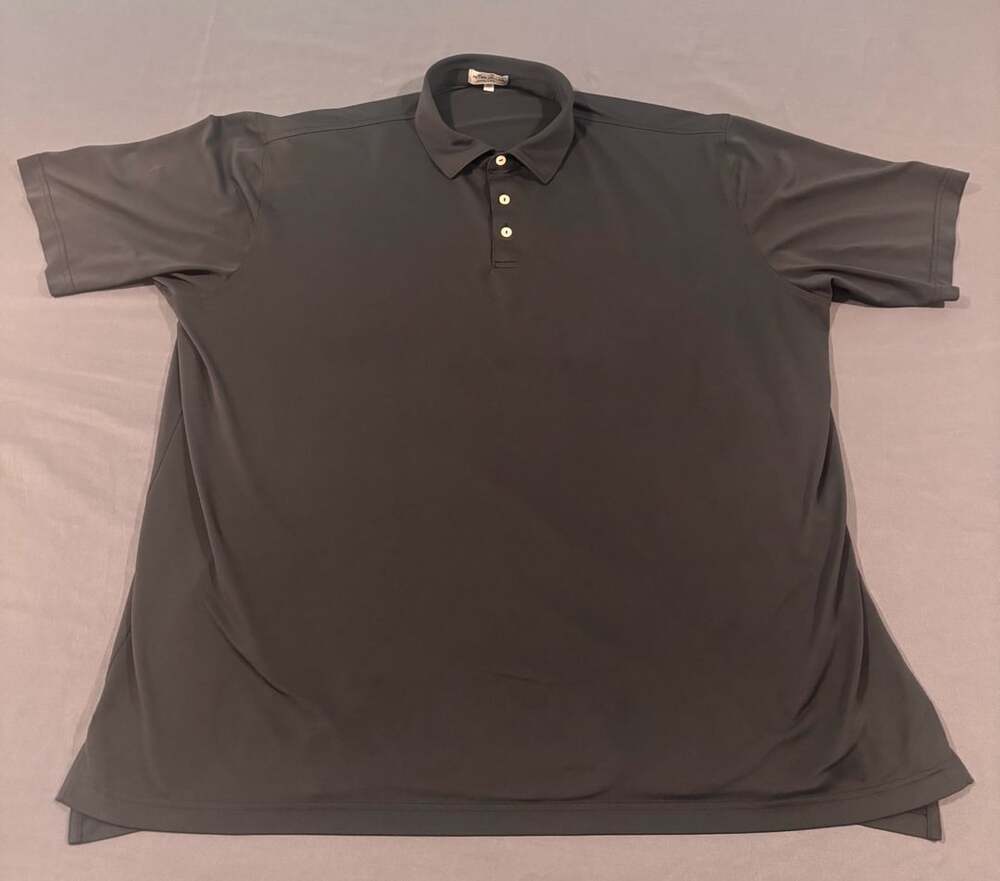 Peter Millar Summer Comfort Mens 3XL Solid Black Short Sleeve Polo
